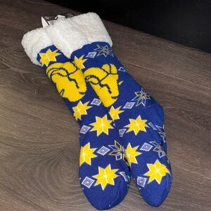 NFL Rams Blue and Yellow Fleece-Lined Socks